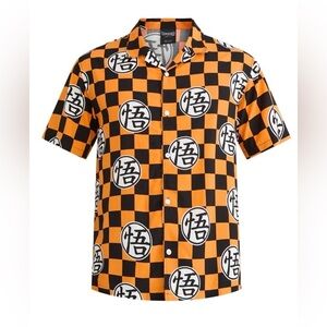 Dragonball Super Men's and Big Men's Graphic Woven Resort Shirt